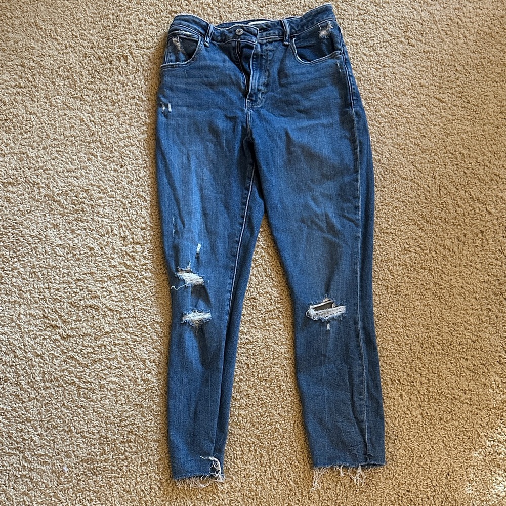 Abercrombie & Fitch Distressed Skinny Jeans - Blue